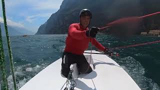 Laser choreography rowing downwind puff ilca sailboat FragliadellaVelaRivaGardalake [upl. by Hutchings]