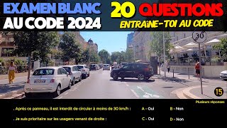 Test au code de la route 2024  20 Questions à lExamen blanc du permis de conduire [upl. by Yennej]