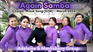 Again Samba  Line Dance  ChoreoMisuk Song KOR  March 2024 [upl. by Sherfield889]