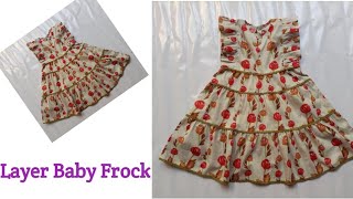 Baby FrockLayer Baby Frock Cutting and Stitching [upl. by Attelahs]