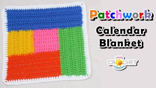 Crochet Log Cabin 12quot Square  Patchwork Calendar Blanket  May [upl. by Lili]