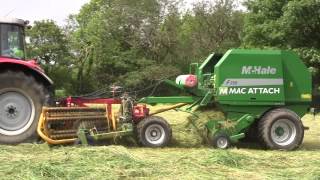 Silage Baling with Mac Attach Elho Rake amp McHale F550 Baler [upl. by Anelak]