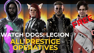 Watch Dogs Legion  FREE Prestige Operative and All Prestige Operative Showcase [upl. by Hallett623]