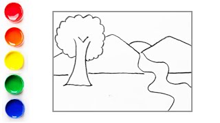 How to easy scenery drawing  Scenery drawing easy [upl. by Mat]