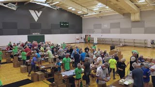 Indianapolis nonprofit packs meals for Ukraine [upl. by Akinnej39]