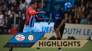 PSV 21 INTER  HIGHLIGHTS  Matchday 02  UEFA Youth League 201819 [upl. by Attiuqaj]