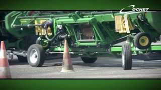 Cochet header trailer from Quivogne UK with John Deere [upl. by Wachter]