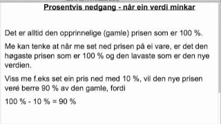 Prosentvis økning og nedgang [upl. by Odoric]