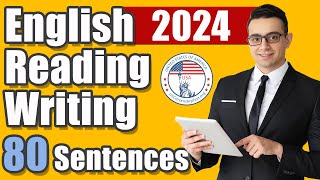 2024 US Citizenship English Reading and Writing Test  MALE voice US Naturalization [upl. by Spike]