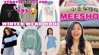 Huge MEESHO trendy winter wear haul starting ₹195 😱and under ₹500 sweatshirts hoodiepravirpallavi [upl. by Pedro]