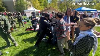 Police crackdown on Gaza War protestors at Indiana University [upl. by Joete767]