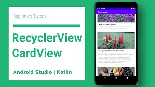 RecyclerView with CardView  Kotlin  Android Studio [upl. by Eicyaj]