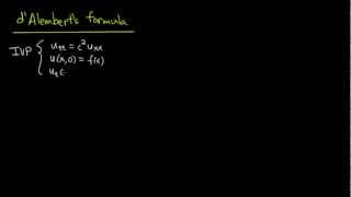 PDE 10  Wave equation dAlemberts formula [upl. by Oz]