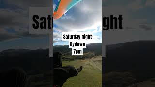 Saturday night flydown a lovely hike and fly from Seat Sandal paragliding [upl. by Artkele]