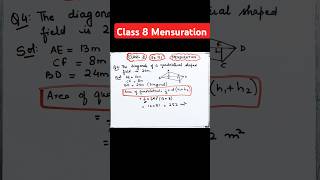 Diagonals of quadrilateral shaped field is 24 amp Perpendicular dropped on it from remaining shorts [upl. by Mcdermott]