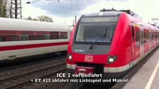 ICE 2 vorbeifahrt  ET 422 abfahrt mit Lichtspiel und Makro [upl. by Llerret]