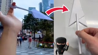 How To Make A SECRET Kunai With Paper From Home  Ninja Training 101🥷 [upl. by Dupuis965]