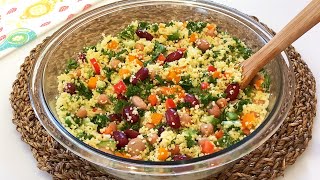 Salade de couscous recette protéinée facile et rapide [upl. by Uriah726]