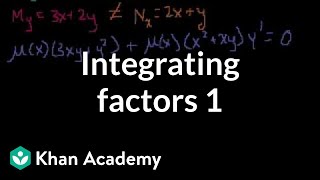 Differential Equations  16  Exact with Integrating Factor EXAMPLE [upl. by Adalai812]