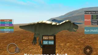 Trex VS Mapusaurus Dinosaur World Roblox Mobile Public Server [upl. by Htiffirg]