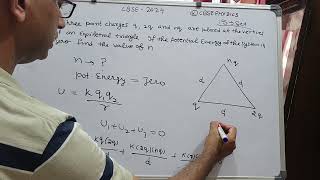 Three point charges q2q and nq are placed at the vertices of an equilateral triangle cbsephysics [upl. by Nraa]