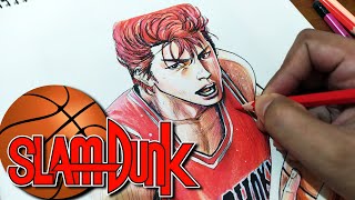 Tensai Basketman Drawing Sakuragi Hanamichi 桜木 花道  Slam Dunk  Pencil Glue [upl. by Pickett]