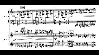 Bela Bartok  Sonata for Two Pianos and Percussion Sz 110 BB 115 1937 ScoreVideo [upl. by Celeski]