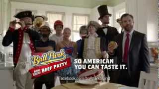 TV Spot  Ball Park  Beef Patty  Abraham Lincoln  So American You Can Taste It [upl. by Ave288]