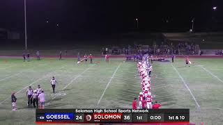 Solomon HS FB vs Goessel Homecoming 92923 [upl. by Htyderem]