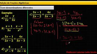 Adição de Frações Algébricas [upl. by Eel915]