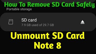 Cara melepas SD Card Samsung Note 8  How to Unmount SD Card and Remove it Safely on your Android [upl. by Diley]