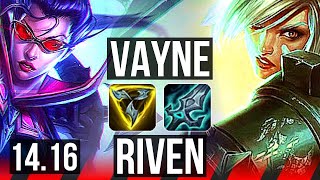 VAYNE vs RIVEN TOP  8 solo kills 1010 Legendary  EUW Master  1416 [upl. by Moriah987]