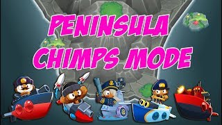 Bloons TD 6  Peninsula  CHIMPS Mode With Admiral Brickell Sub Commander and Emptive Strike 14 [upl. by Zak]