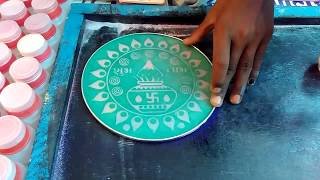 Rangoli design making with stencil in 1 minute [upl. by Lemuelah]