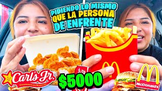 PIDIENDO LO MISMO QUE LA PERSONA DE ENFRENTE 🍔🍩  NOS HICIERON UNA BROMA JAJAJAJA 😰 [upl. by Oicram]