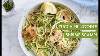 Zucchini Noodle Shrimp Scampi  Spiralizer Recipe [upl. by Philipps]