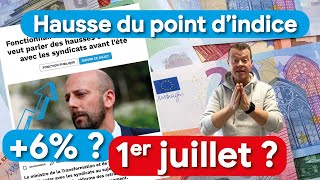 Vers 6 de hausse du point dindice de la fonction publique au 1er juillet 2023  fonctionnaire [upl. by Egedan]