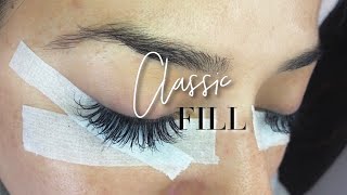 CLASSIC EYELASH EXTENSION FILL  Lash with me [upl. by Lamraj960]