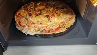 Пицца из лаваша за 5мин в микроволновке вкуснющая [upl. by Iatnohs]