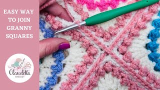 HOW TO JOIN GRANNY SQUARES  The Prettiest  Easiest WAY 😍 [upl. by Ardnued518]