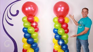 como hacer COLUMNAS DE GLOBOS  sin estructura Torre de globos y decoración con globos  Gustavo gg [upl. by Gemoets]