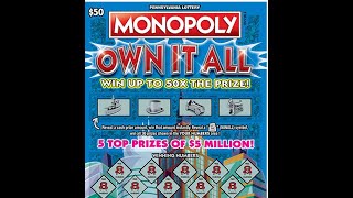 WOW NEW 50 MONOPOLY LOTTERY TICKET IS HERE MUST SEE THIS PA LOTTERY TICKET BREAKDOWN LETS GO [upl. by Gunner]