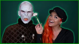 LORD VOLDEMORT MAKEUP TRANSFORMATION feat GLAMampGORE [upl. by Sergeant]