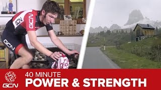 Power amp Strength Training 40 Minute Indoor Cycling Workout – Passo Giau [upl. by Emelin]