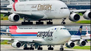 10 MINS of BIG Planes at Milan Malpensa Airport Planes Spotting 2 4K A300 B747 and more [upl. by Ettelrahc323]