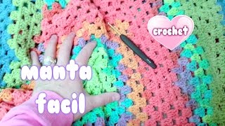 COMO HACER MANTA RAPIDA Y FACIL A CROCHET SIN COSER quotcrochet blanket for beginnersquot💗💗💗 [upl. by Anaytat]