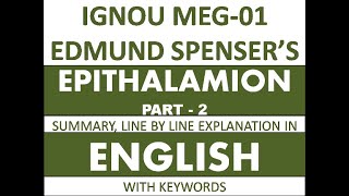 Edmund Spensers Epithalamion Part 23 Line by Line Explanation with Recitation amp Keywords in ENG [upl. by Joanna339]