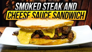 SPICY CHEESE SAUCE AND STEAK SANDWICH  LETS GET IT [upl. by Annaeirb]