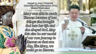 Holy Mass Fr Danichi Hui Thursday Solemnity of the Assumption of Mary August 15 2024 [upl. by Araccat]