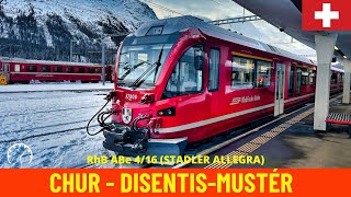 Cab Ride Chur  DisentisMustér Rhaetian Bahn Switzerland train drivers view 4K [upl. by Aniteb]